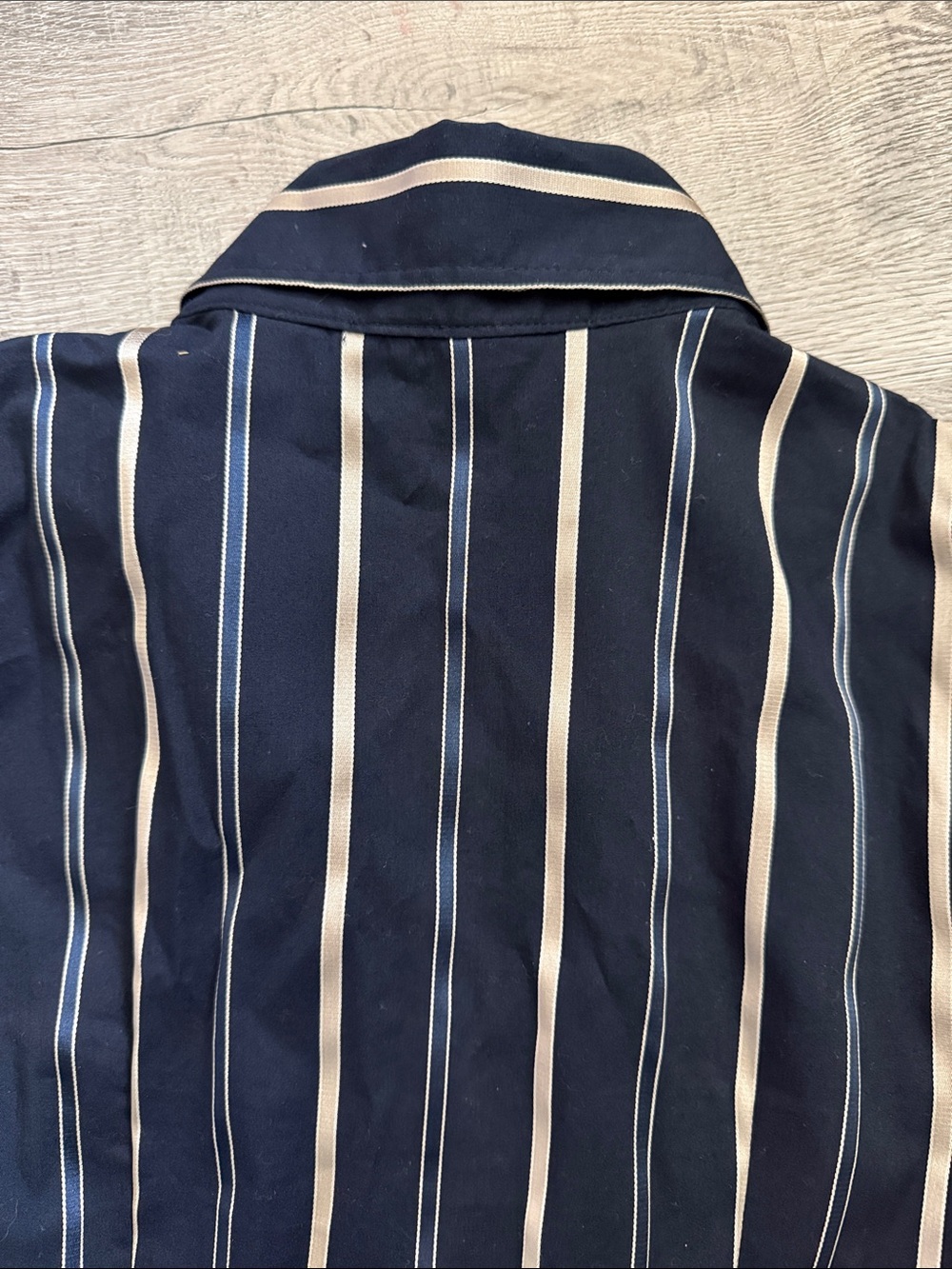 New York & Company - Women's Navy Stripe Button-Up Shirt - Picture 8 of 8